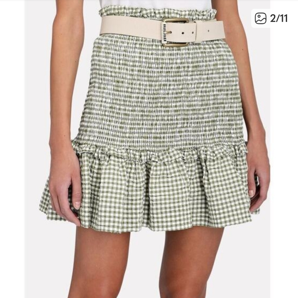 Veronica Beard Aloya Smocked Skirt